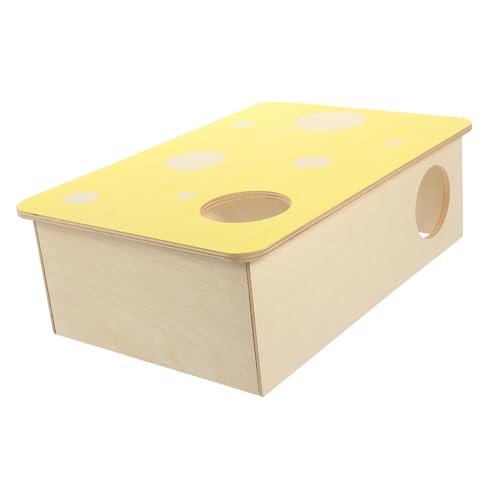 Milisten Hamsternest-Versteckhaus Hamsterversteck aus Holz verstecken hamsterhaus nagerhaus Spielset aus Holz Spielzeuge Hamsterholzlabyrinth Hamsterkäfig dekor Goldener Bär von Milisten