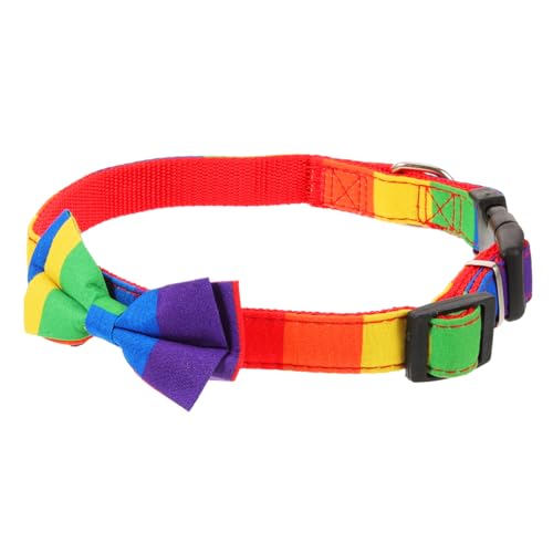 Milisten Haustierhalsband Hundehalsbänder für Partys Halsband für Haustiere Kitten Halsband Hunde Dog Collars Katzenhalsbänder in Regenbogenfarben tragbares Hundehalsband Stoff von Milisten