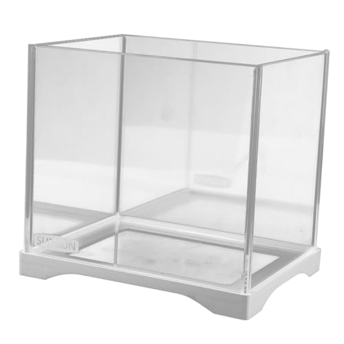 Milisten Kleines Desktop Aquarium Aus Transparentem Fischtank Für Goldfische Und Betta Fische Ideal Für Tisch Und Wohnzimmer Modernes Design Für Pflanzen Und Dekoration von Milisten