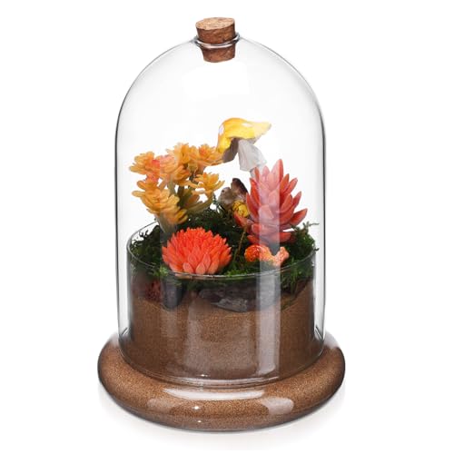 Milisten Landschaft Terrarium Glas Kuppel Cloche Luft Loch Natürliche Tischplatte Schmuck von Milisten