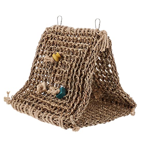 Milisten Rustikales Vogelnest Hängematte Papagei Bett Schaukel Groß 30 X 30 cm Rattan Haustier-schlafnest Vogel-hängehöhle Zufälliger Stil von Milisten