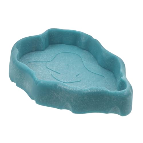 Milisten Schildkröten-Trinkschale Reptilienschalen Gecko Water Bowl Futter- und Wassernapf für Einsiedlerkrebse große Wasserschale für Reptilien Wasserschale Harz Sky-Blue von Milisten