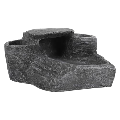 Milisten Turtle Tank Klettern und Aquarium-Versteck Schildkrötenrampe Terrarium Dekoration Schildkrötenplattform Schildkröten-Accessoire Schildkrötenversorgung Harz Light Grey von Milisten