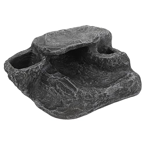 Milisten Turtle Tank Klettern und Höhle zum Verstecken von Fischen Schildkröteninsel für Panzer Turtles Spielzeug turtletoys Spielzeug Desktop-Schildkröten-Plattformen Harz Dark Grey von Milisten