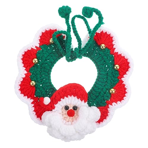 Milisten tierische bescherung weihnachtsmotiv Dog Collars ozdoby bożonarodzeniowe Weihnachtsdeko Hundeschal Katzenschal Stricken Weihnachten Haustiere Schal Haustiergeschenk Milch Baumwolle von Milisten