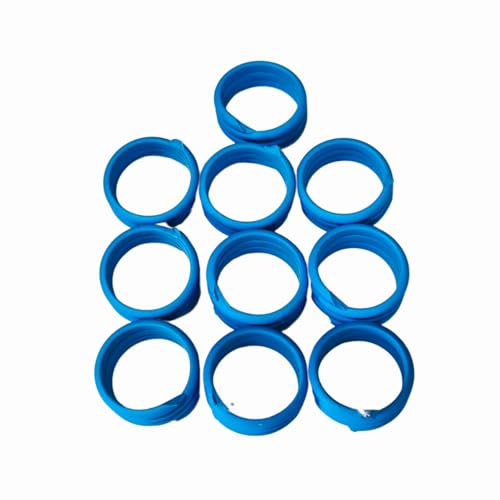 10 Anelli Spirale in Plastica per Polli e Galline - Blu - 16 mm von MillStore