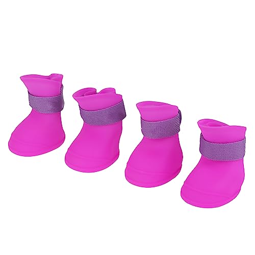 Milltrip 4pcs Silikon -Hundestiefel - Anti -Rutsch -Regenschuhe für Hunde, Niedliche und Schützende Pfotenschuhe für Alle Jahreszeiten, für Gehen, Wandern und Partys (M Zi) von Milltrip