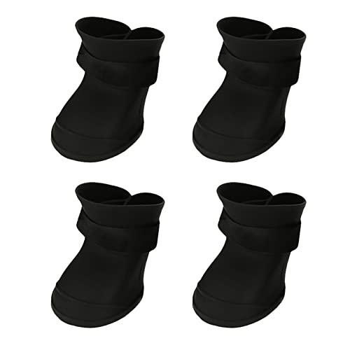 Milltrip 4pcs Silikon -Hundestiefel - Anti -Rutsch -Regenschuhe für Hunde, Niedliche und Schützende Pfotenschuhe für Alle Jahreszeiten, für Gehen, Wandern und Partys (M schwarz) von Milltrip