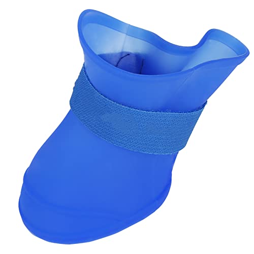 Milltrip 4pcs Silikon -Hundestiefel - Anti -Rutsch -Regenschuhe für Hunde, Niedliche und Schützende Pfotenschuhe für Alle Jahreszeiten, für Gehen, Wandern und Partys (XL Blau) von Milltrip