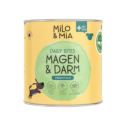 Milo & Mia - Magen & Darmsnack für Hunde - für Feste Häufchen durch Trockenmoorpulver - Inulin & FOS können das Wachstum guter Darmbakterien fördern - mit Fenchel, Kamille und Flohsamenschalen (300g) von Milo & Mia