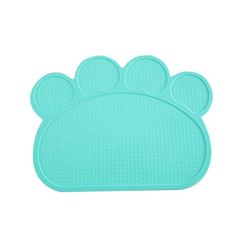 Milopon Napfunterlage Hund Katzen Wasserdicht rutschfeste Futtermatten Pfote Geformte Matte Silikon Fressnapf Unterlage für Futternäpfe Wassernapf, 40 x 30cm von Milopon