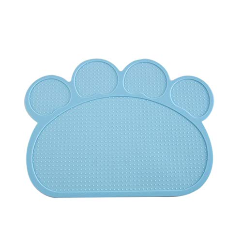 Milopon Napfunterlage Hund Katzen Wasserdicht rutschfeste Futtermatten Pfote Geformte Matte Silikon Fressnapf Unterlage für Futternäpfe Wassernapf, 40 x 30cm von Milopon