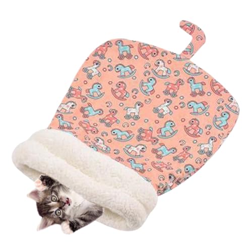 Cat Bed Cave Sleeping Bag | Kitten Warming Pad Sack Bag | Winddichte Katzenhöhle für Katzen, Hunde, Welpen, Haustiere und Puppies Insulated Pet Cave Plush Pet Accessories Warm Bed von Mimoqk