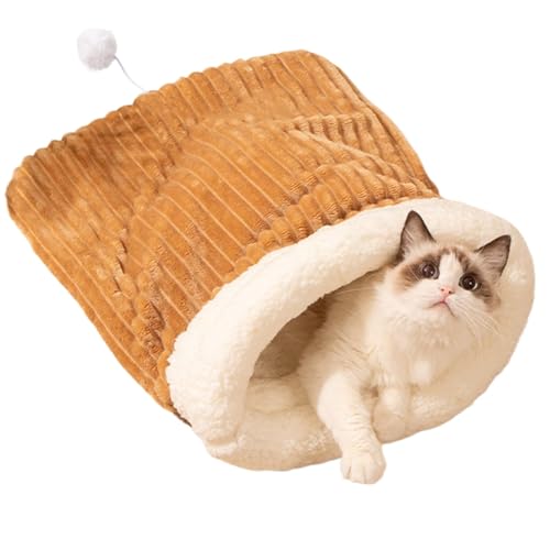 Cat Sleeping Bag for Indoor Cats - Soft Semi Closed Cat Nest Bed, Warm and Cozy Cat Cave Sleep Sack for Autumn & Winter, Comfortable Sleeping Bag for Kittens, Feline Sleep Sack von Mimoqk