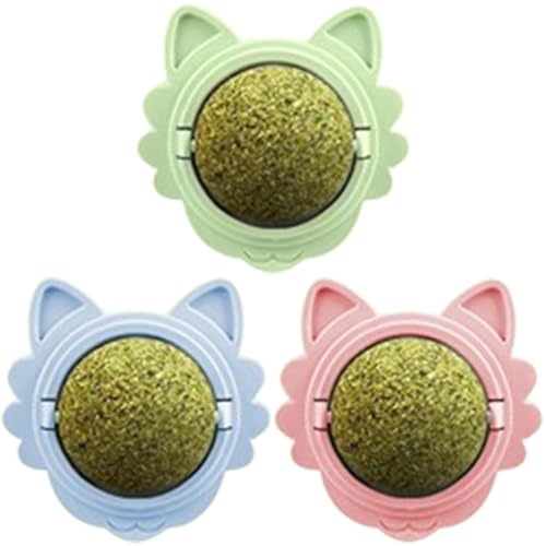 Catnip Toys Balls for Cats | 3X Lickable Wall Catnip Balls for Kitten | Interactive Chewing Toy for Small, Medium, Large Cats, Engaging Playtime and Dentals Health von Mimoqk