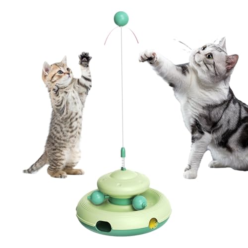 Federspielzeug für Katzen, interaktives Katzenspielzeug, Rollbahnen, automatisches Katzenspielzeug, geistiges Stimulationsspielzeug für Haustiere, automatisches Katzenspielzeug, 39 x 17 cm von Mimoqk