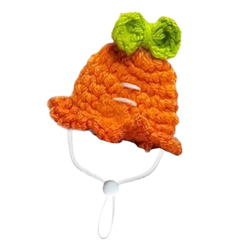 Geknüpfte Hat, Tiny Pet Headwear Knitted Hamster Beanie, bunte Tierkleidung mit verstellbarem Drawstring, Spaß und Komfort Tiergerät, 3,9 x 3,8 cm von Mimoqk