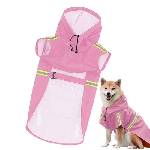 Hunde-Regenmantel, wasserdichter Hunde-Regenmantel, Hunde-Regenmantel, leicht tragbarer Hunde-Regenmantel, Verstellbarer Haustier-Poncho mit Kapuze, reflektierender Streifen-Hunde-Regenmantel, gut von Mimoqk