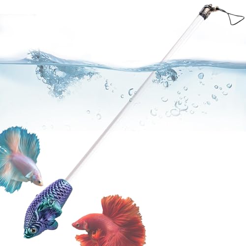 Mimoqk Betta Stick, Betta Stick - Interaktives Spielzeug für Fische - Aquarium Dekoration Spielzeug mit Stab für Fische Spielzeug mit Fischstäbchen für das Training der Fische von Mimoqk