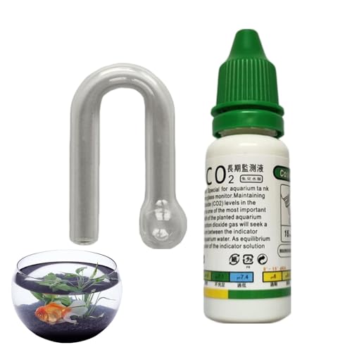 Mimoqk CO2-Indikator-Lösung, Fallkontrolllösung, CO2-Test-Kit für Aquarien, Co2-Check, Co2-Check, transparentes Aquarium, für bepflanzte Aquarien, Aquarien, von Mimoqk