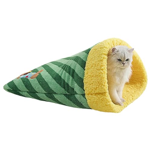 Mimoqk Cat Sleeping Bag, Breathable Sleeping Bag for Cats, Warm Plush Cat Sack Bed for Kittens and Puppies, Cozy Cat Bed Cave, Comfortable Sleeping Bag for Pets, Ideal for Winter Use von Mimoqk