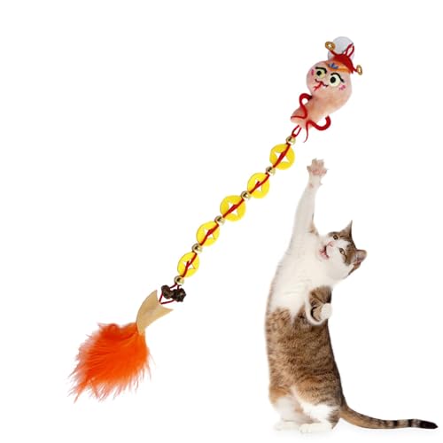 Mimoqk Cat Toys for Indoor Pet, Hangable Feather Interactive Cat Toy, Interactive Teaser Wand for Enrichment & Exercise, Engaging Catcher Plaything for Home Kittens & Adult Cats von Mimoqk