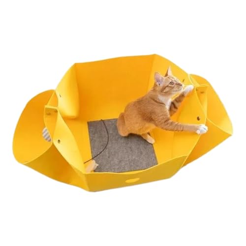 Mimoqk Cat Tunnel Bed, Felt Donut Nest, Deformable Hideaway, Interactive Enrichment Playground, Detachable Pet Retreat for Kittens, Puppies, Small Animals von Mimoqk