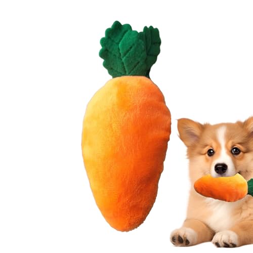 Mimoqk Dog Chew Entertainment, Plush Squeaker Toy, Kitten Cleaning Toy, Teeth Cleaning Chew, Interactive Toy Dog, Plush Squeaky Toy, Entertainment Chew Toy, Dog Squeaker Carrot, Chewing Toy Carrot von Mimoqk