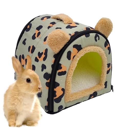 Mimoqk Guinea House Hamsterbett aus Plüsch, rutschfeste Hasenhöhle, Winterhamsterhöhle, Mehrzweck-Plüsch-Hamsterbett für Igel und Kaninchenhöhle, Anti-Schleich-Hasenhöhle von Mimoqk