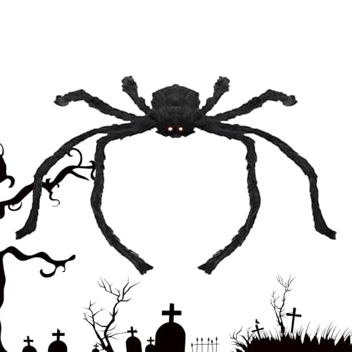 Mimoqk Halloween-Spinnen, Halloween-Spinne, gruseliges Spinnenspielzeug, riesige Spinnen, realistische Dekorationen, künstliche Spinnen für den Außenbereich für Spukhaus von Mimoqk