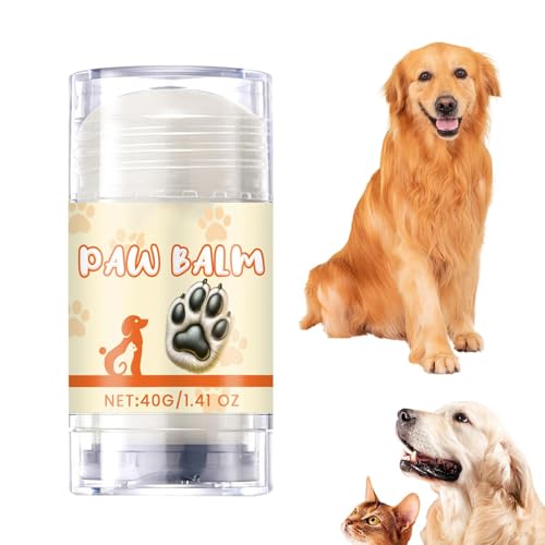 Mimoqk Hundepfotencreme, Hundepfotenbalsam - Feuchtigkeitsspendender Pfotenbalsam 40 g mit natürlichen Wachsölen, natürlicher Pfotenbalsam für Hunde und Katzen, feuchtigkeitsspendender Pfotensauger von Mimoqk