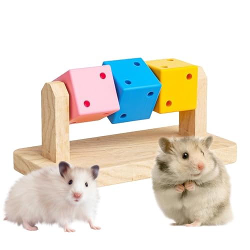 Mimoqk Kauwürfel für Hamster, Kauspielzeug für Meerschweinchen - Hamster-Kauspielzeug für Zähne - Bisssicheres, Handwerkliches, natürliches Hamster-Kauspielzeug für kleine Haustiere, Chinchillas, von Mimoqk