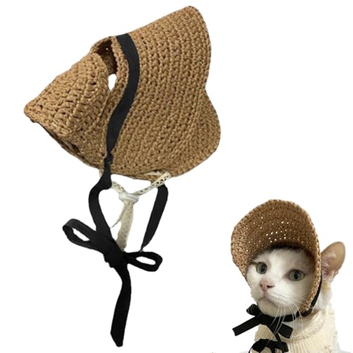 Mimoqk Sombrero Hut für Hunde, Strohhut für Hunde, Sonnenhut für Katzen, Sommerhut für kleine Hunde, eleganter Sonnenhut für Hunde, Katzensombrero für Hunde von Mimoqk