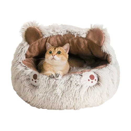 Mimoqk Überdachtes Katzenbett | Überdachtes Katzen Nest Hundebett Klein | rutschfeste Warme Schlafhöhle Haustierzubehör Für Winter Schlaf | Schlafplatz Wohnzimmer Zuhause Wohnung Innen Balkon Mimoqk Überdachtes Katzenbett | Überdachtes Katzen Nest Hundebett Klein | rutschfeste Warme Schlafhöhle Haustierzubehör Für Winter Schlaf | Schlafplatz Wohnzimmer Zuhause Wohnung Innen Balkon von Mimoqk