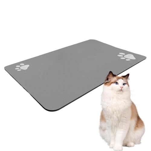 Non-Slip Dog Bowl Mat, Easy-Care Cat Food Mat, Quick Dry Water Dispenser Mat, Waterproof Pet Feeding Mat, Non-Slip Dog Bowl Feeding Mat Waterproof Quick Dry Pet Food Mat for Messy von Mimoqk