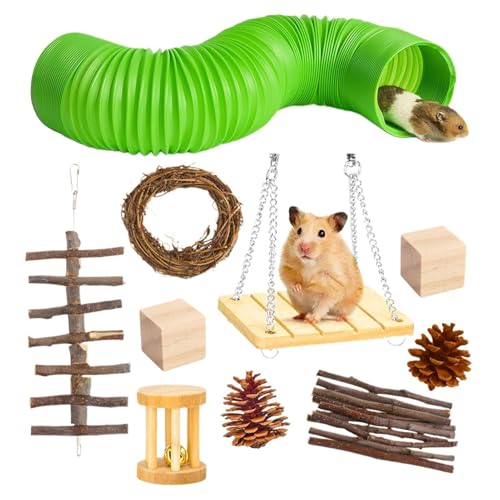 Pet Tunnel For Bunnies, Natural Hamster Wood Sticks, Interactive Rabbit Toy for Hiding And Training, Suitable For Chinchillas, Ferrets, Guinea Pigs, Gerbils, And Dwarf Rabbits von Mimoqk