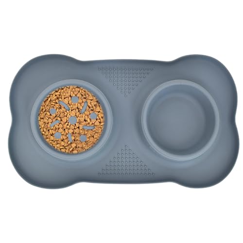 Tragbares Hunde-Puzzle-Schüssel mit Spill-Proof-Design – langsames Feeder für gesundes Essen und Anti-Gulping Cat Bowls mit flexibler Struktur für erhöhte Mealtime Erfahrung und ältere Hunde von Mimoqk