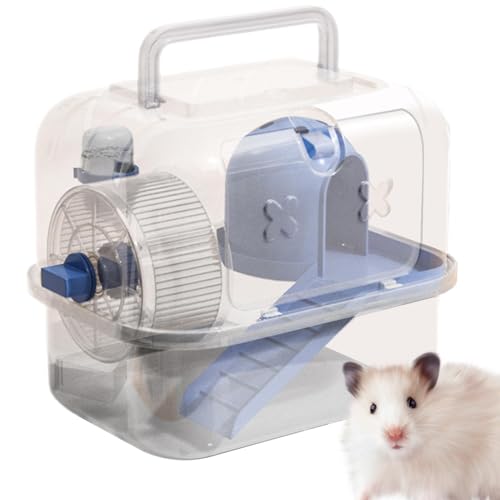 Transparent Hamster Carrier, Lightweight Clear Outing Case, Portable Pet Travel Cage, Comfortable and Outdoor Carrying Container for Small Animals, 9.45x7.09x7.87 Inches von Mimoqk