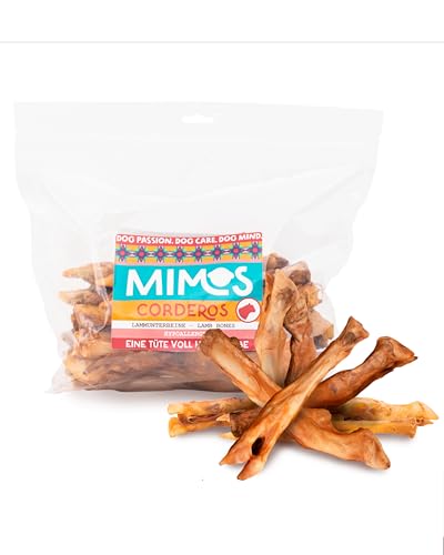 MIMOS Lammunterbeine 1000g Kausnacks für Hunde - Getreidefreie & natürliche Hunde Kauartikel, Schonend getrocknet & ohne Zusätze, Langanhaltender Kauspaß von Mimos