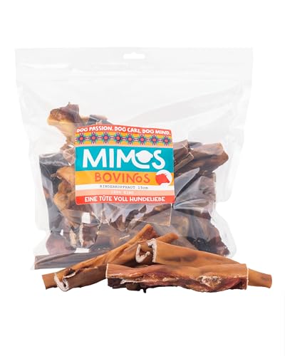 Mimos Rinderkopfhaut für Hunde 12-17 cm, 1000g - Hunde Kauartikel 100% aus Rind ganz ohne Zusatzstoffe, Premium Kausnacks ideal für die Zahnreinigung von Mimos