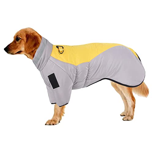 Haustier Hunde Winterkleidung, Hundemantel Winter, Wasserdicht Hundejacke Winter für Mittlere und Große Hunde mit Geschirr Loch, Hunde Wintermantel für Herbst Winter (XL/3XL/5XL) von Minan