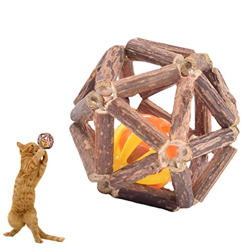 Katzenminze Ball, Katzenminze Spielzeug Für Katze Mit Natürlicher Silvervine Stick, Katzen Spielzeug Snackball Zum Kätzchen Zum Kratzen, Spielen Und Kauen von Minan