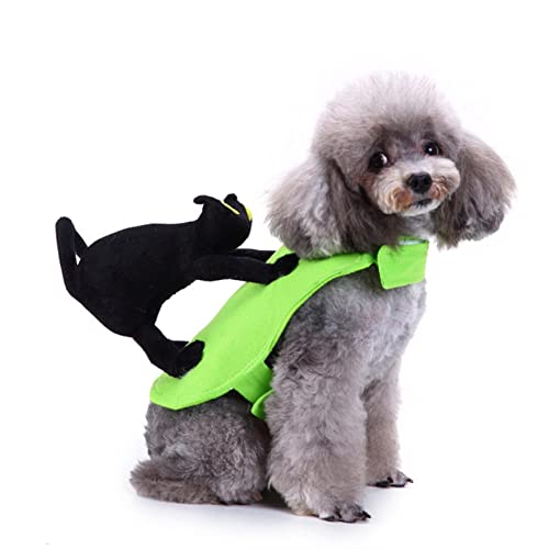 Minan Halloween-Kostü für Haustiere, Halloween-Hundekostüme mit Katze auf dem Rüc Partydekorationen - Lustiges Haustier-Dekor-Accessoire für Partys von Minan