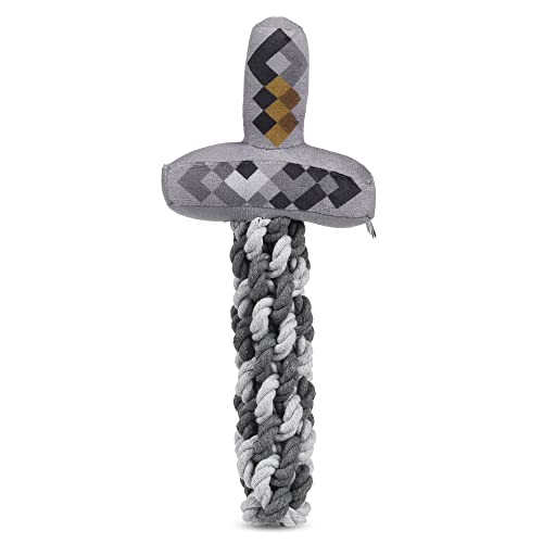 Minecraft for Pets Iron Sword Rope Squeaker Toy for Dogs | Officially Licensed Mojang Studios Pet Products | Rope Dog Toy, Dog Chew Toy, Gifts for Kids Who Love Video Games von Minecraft