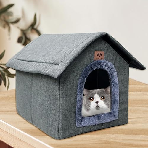 Mineup Katzenhaus Für Draußen Winterfest, Katzenhaus Outdoor, Wetterfester Katzenhöhle Haustierhaus mit Plüschkissen, Outdoor Hundehöhle, Faltbares Katzenhau für Streuner Haustiere, 35x30x35cm Mineup Katzenhaus Für Draußen Winterfest, Katzenhaus Outdoor, Wetterfester Katzenhöhle Haustierhaus mit Plüschkissen, Outdoor Hundehöhle, Faltbares Katzenhau für Streuner Haustiere, 35x30x35cm von Mineup