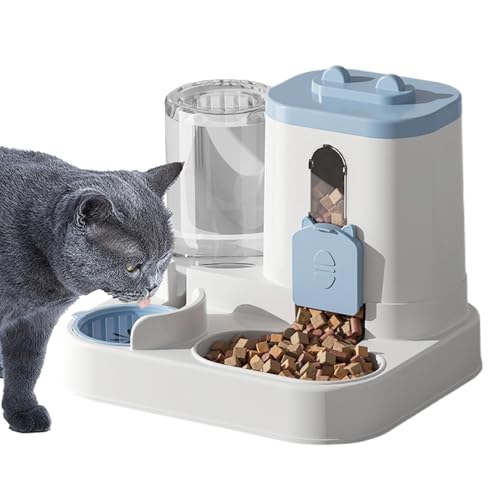 Automatischer Futterautomat Für Hauskatzen - Futterautomat Mit Trinkwasserspender Für Katzen - Großvolumen Futterstation Für Hunde Und Katzen Drinnen Automatischer Futterautomat Für Hauskatzen - Futterautomat Mit Trinkwasserspender Für Katzen - Großvolumen Futterstation Für Hunde Und Katzen Drinnen von Mingchengheng