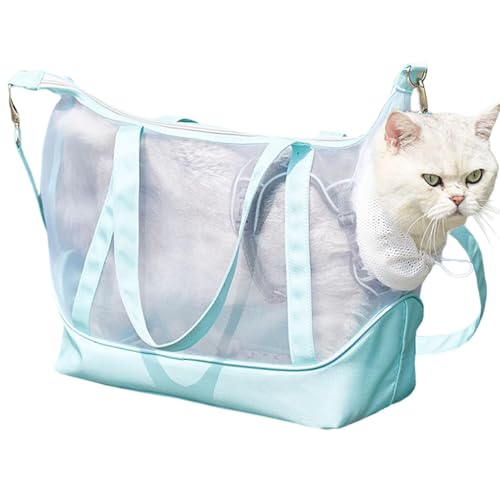 Katzen-Reisetasche, Netz-Reisetasche für Haustiere | Atmungsaktive Transportbox für Hunde,Tragbare Haustiertasche, Haustierbedarf zum Einkaufen, Spazierengehen, Ausflüge, Auto, Reisen von Mingchengheng