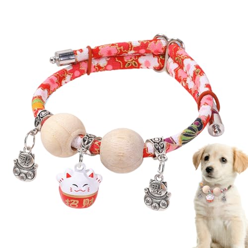 Katzenhalsband | Zedernperlen Katzenhalsband mit Glöckchen - Verstellbares Weiches Halsband Ganztägiger e Mittlere Große Rassen Spaziergänge Training Katzenhalsband | Zedernperlen Katzenhalsband mit Glöckchen - Verstellbares Weiches Halsband Ganztägiger e Mittlere Große Rassen Spaziergänge Training von Mingchengheng