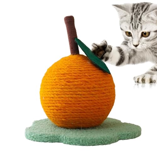 Katzenkratzspielzeug, runder Katzenkratzer, Sicherer Sisal-Kratzball für Katzen in oranger Form, Interaktives, einzigartiges, stabiles und entspannendes Zubehör, multifunktionaler von Mingchengheng