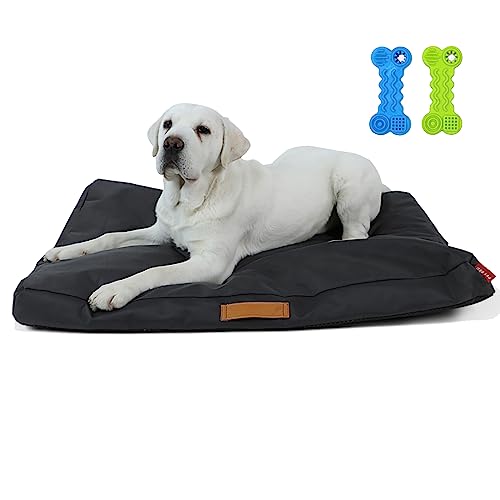 Mingfuxin Wasserdichte Hundebetten für große Hunde – Outdoor-Hundematratze mit abnehmbarem, maschinenwaschbarem Oxford-Stoffbezug für Reisen im Freien (XL (112 x 81 cm), Grau) von Mingfuxin